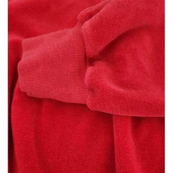 Vintage Max Hurn Red V- Neck Long Sleeve Pullover Velour Blouse Women's Size 12 - Picture 11 of 13